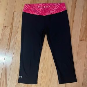 Under Armour Black/Pink Cropped Leggings